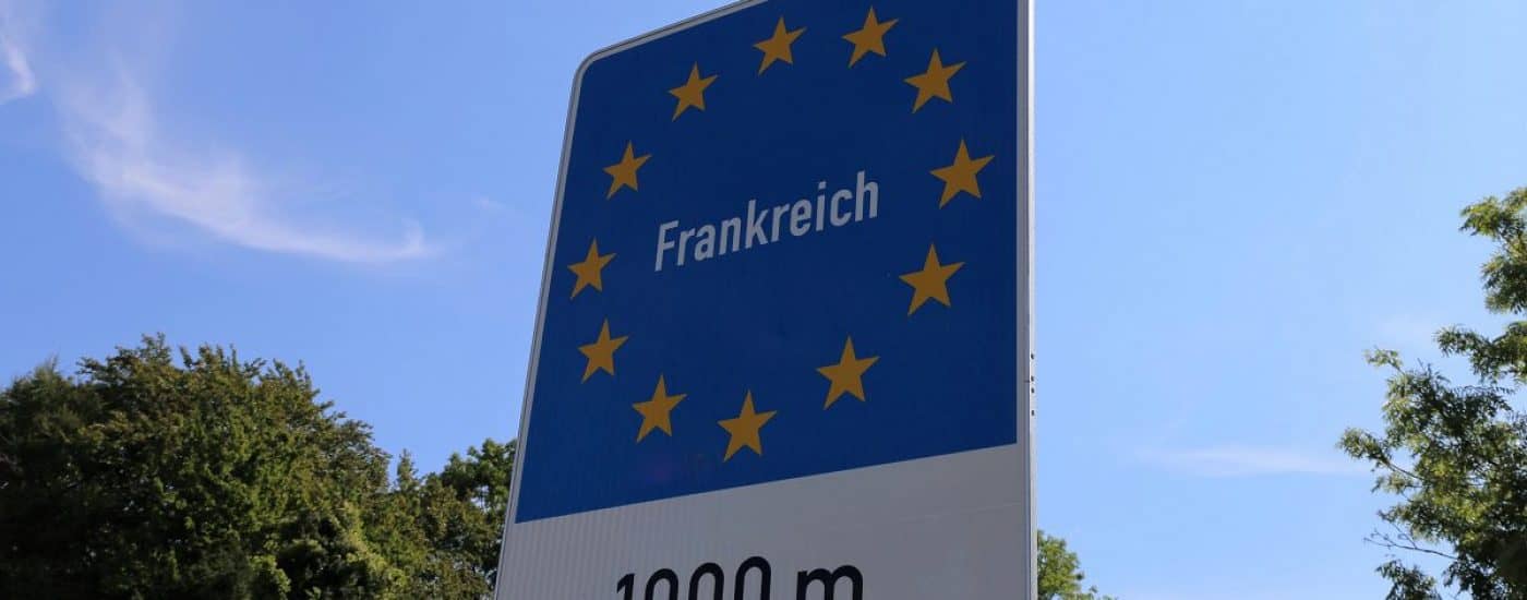 Border sign on France external border